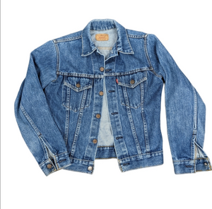 Vintage 70s Levis 75705-0917 Type 3 Denim Jean Jacket Size 16 Womens Rare